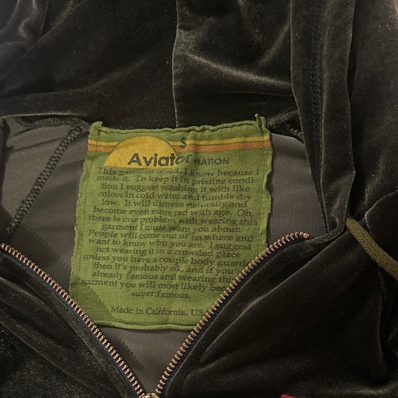 Aviator Nation Black Velour Hoodie - Picture 4 of 5